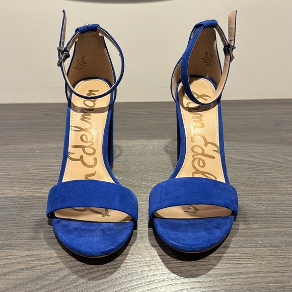 Sam Edelman Blue Suede Sandel Heels - Picture 4 of 5